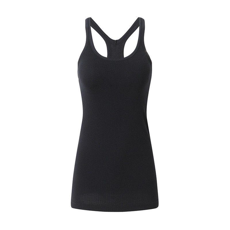 2 i 1 Sømløs Ribbet Racer Top